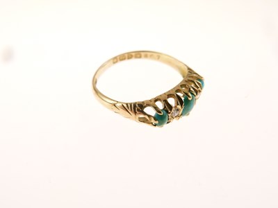 Lot 64 - 18ct turquoise and diamond-set ring and two others