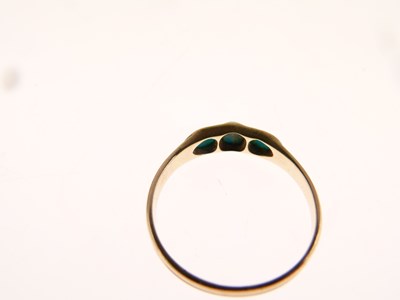 Lot 64 - 18ct turquoise and diamond-set ring and two others