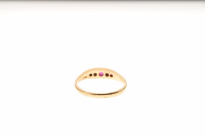 Lot 41 - 18ct gold ruby and diamond five-stone ring