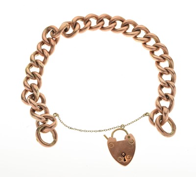 Lot 148 - 9ct rose gold curb link bracelet