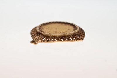 Lot 145 - Queen Victoria gold sovereign, 1884, in 9ct frame