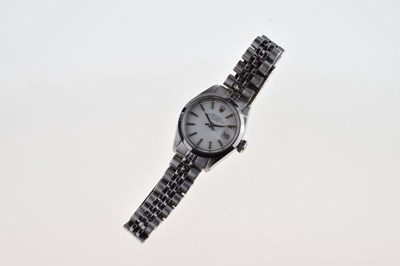 Lot 94 - Rolex - Lady's Oyster Perpetual Date stainless steel wristwatch