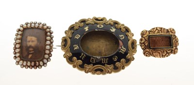 Lot 85 - Three 19th Century mourning brooches