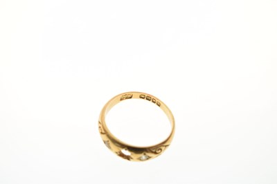 Lot 20 - Three gold rings comprising an 18ct gold gypsy set ring