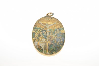 Lot 290 - Enamel and gold devotional pendant, possibly Italian, circa 1550-1600