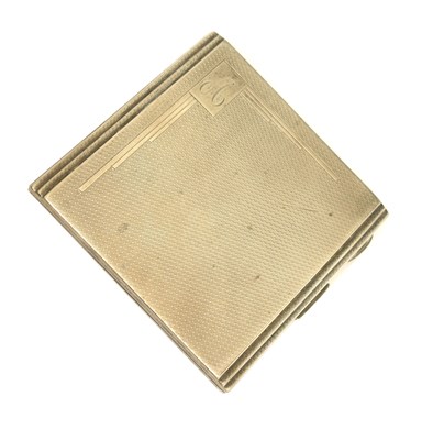 Lot 227 - George V Art Deco silver cigarette case with engine-turned decoration