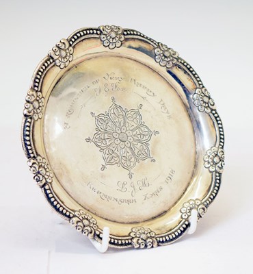 Lot 241 - Indian white metal circular tray