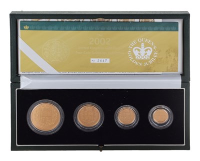 Lot 155 - Royal Mint Gold Proof four-coin Sovereign Set, 2002