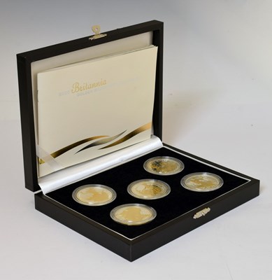 Lot 143 - Royal Mint Silver Proof five-coin Britannia Silhouette Collection, 2006