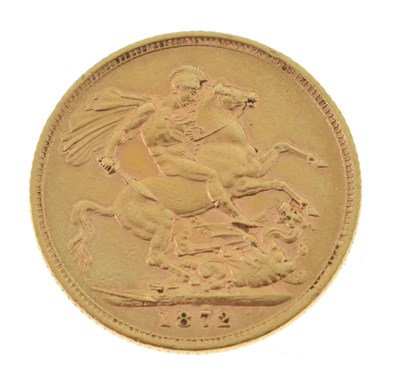Lot 144 - Victorian gold sovereign, 1872