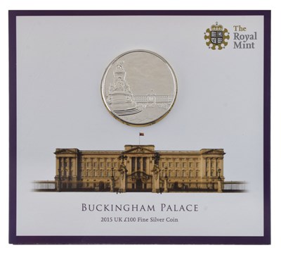 Lot 191 - Royal Mint UK Buckingham Palace £100 Fine Silver Coin, 2015