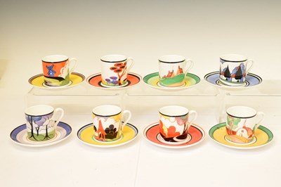 Lot 498 - Set of eight Wedgwood 'Centenary of Clarice Cliff' cups and saucers