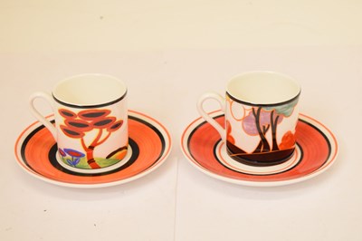 Lot 498 - Set of eight Wedgwood 'Centenary of Clarice Cliff' cups and saucers