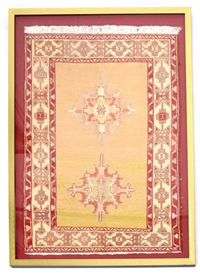 Lot 572 - Framed Turkish rug