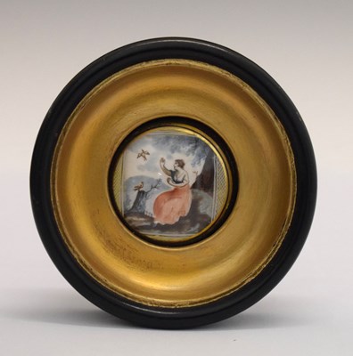 Lot 565 - Circular painted miniature on ivory