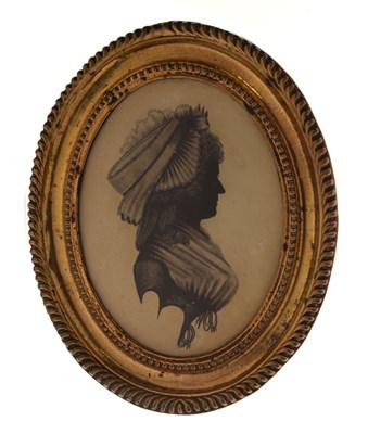 Lot 557 - George III silhouette of a lady