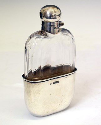 Lot 104 - Edward VII silver mounted hip flask