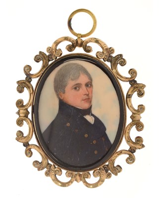 Lot 576 - Circle of Frederick Buck (1771-1839) - 19th Century miniature on ivory of a naval officer