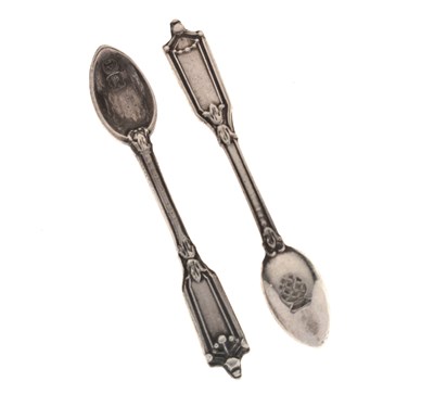 Lot 113 - Pair of continental silver miniature spoons