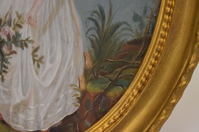 Lot 573 - Early 19th Century English School - Oil on sheet metal - Portrait of a young girl
