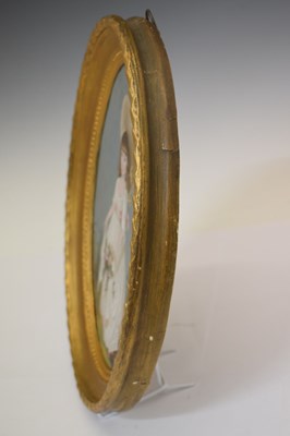 Lot 573 - Early 19th Century English School - Oil on sheet metal - Portrait of a young girl