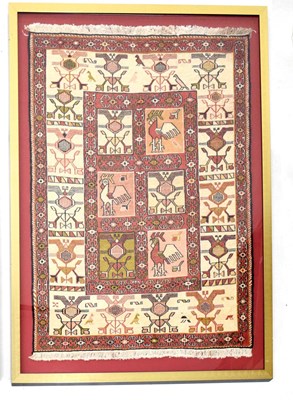 Lot 571 - Framed Turkish rug