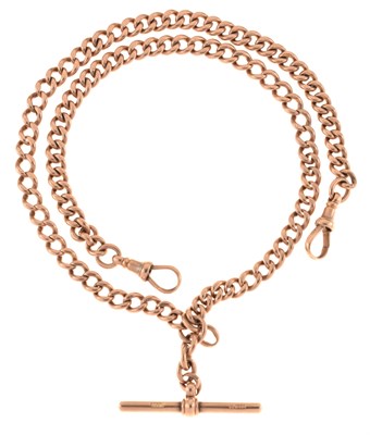 Lot 38 - 9ct gold double Albert watch chain