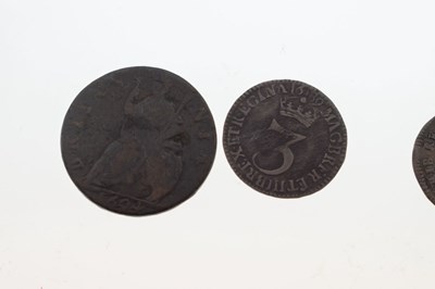 Lot 171 - Three William and Mary coins and a William III threepence