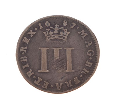 Lot 170 - James II silver threepence 1687