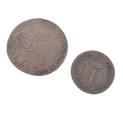 Lot 175 - George I silver shilling and fourpence