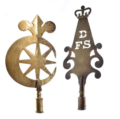 Lot 254 - Two 19th century Friendly Society staff heads, Dowlish Wake and Ilchester