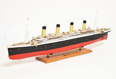 Lot 356 - Large balsa wood scale model of White Star Line's RMS Titanic