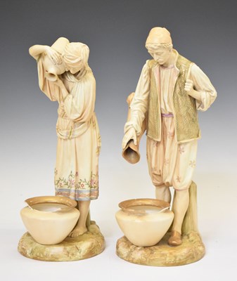 Lot 433 - Pair of James Hadley Worcester figures