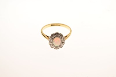 Lot 27 - Opal and diamond cluster ring