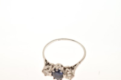 Lot 9 - Sapphire and diamond three stone ring