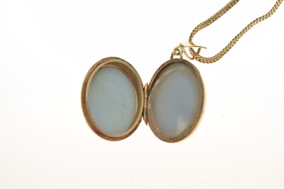 Lot 127 - Two 9ct gold lockets on chains