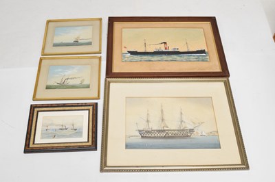 Lot 532 - Five maritime watercolours circa 1900