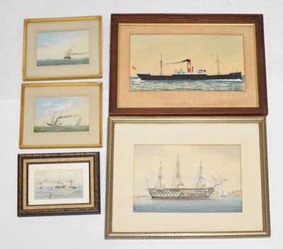 Lot 532 - Five maritime watercolours circa 1900