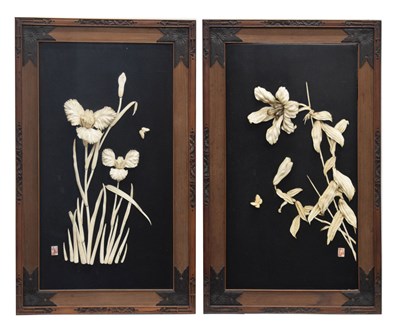 Lot 501 - Pair of Japanese Meiji period wall panels