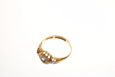 Lot 36 - 18ct gold, sapphire and diamond cluster ring