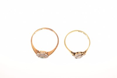 Lot 18 - Two diamond set dress rings