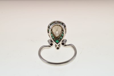 Lot 4 - Diamond and calibre emerald dress ring