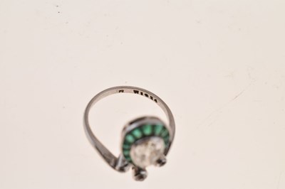 Lot 4 - Diamond and calibre emerald dress ring