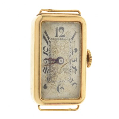 Lot 188 - Circa 1920s 18ct gold cased watch head