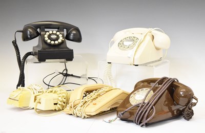 Lot 645 - Three modern GPO-style telephones, together with three other telephones