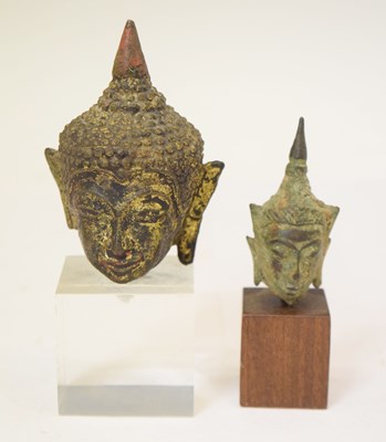 Lot 515 - Two early Sukhothai-style bronze busts of Buddha