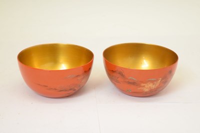 Lot 510 - Eight Chinese lacquered orange bowls