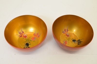 Lot 510 - Eight Chinese lacquered orange bowls