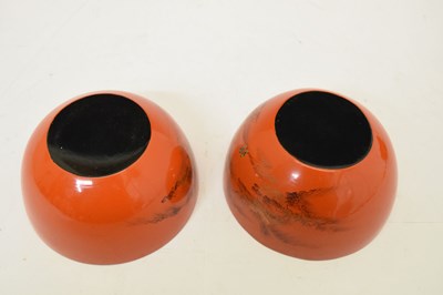 Lot 510 - Eight Chinese lacquered orange bowls