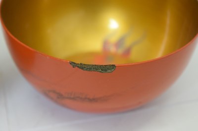 Lot 510 - Eight Chinese lacquered orange bowls